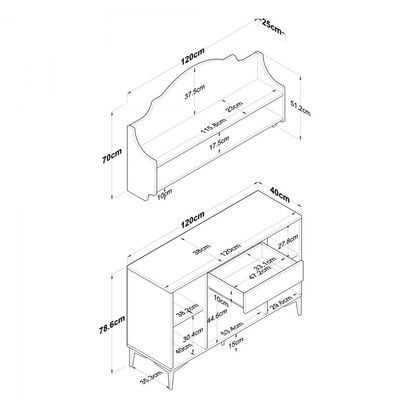 
Home Canvas Bistro Multi-Storage Cabinet with Wall-Mounted Shelving White and Oak 