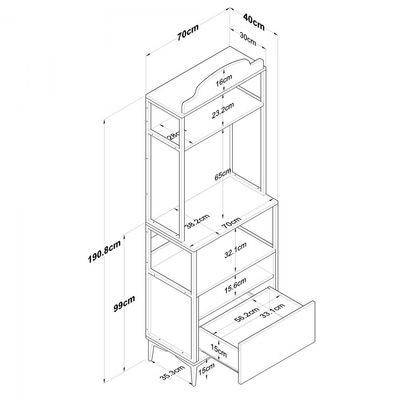 Home Canvas Lumin Ease Coffee & Storage Cabinet With Light Walnut