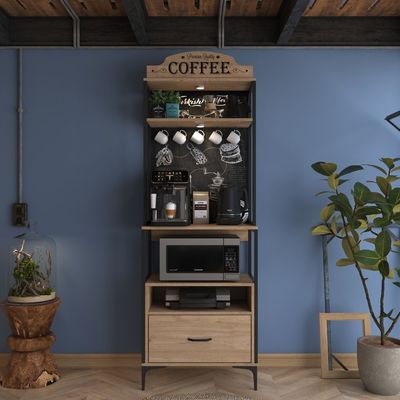 Home Canvas Lumin Ease Coffee & Storage Cabinet With Light Walnut