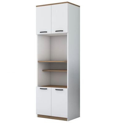 Home Canvaqs Versa Stor Tall Cabinet with 4 Doors & 6 Shelves White