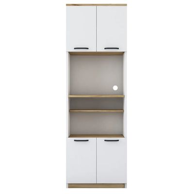 Home Canvaqs Versa Stor Tall Cabinet with 4 Doors & 6 Shelves White