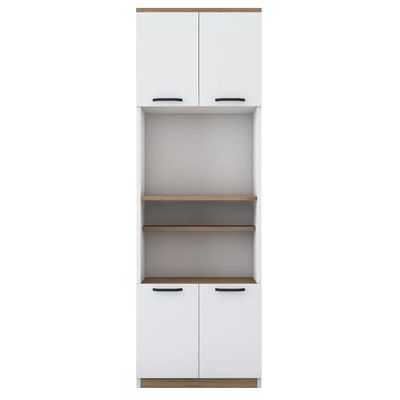 Home Canvaqs Versa Stor Tall Cabinet with 4 Doors & 6 Shelves White