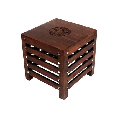 Acewood Wooden handmade beautiful side end Table/Corner Table/Natural Wood Stool Standard Size for any room 