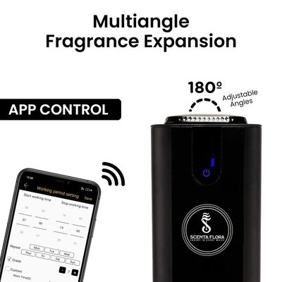 SCENTA FLORA - SCENT INFINITO Essential Oil Diffuser Machine - Standalone Aromatherapy Device, Covers 2500 m³, Whisper-Quiet, Elegant Design, Magnetic Anti-Theft Lock, App Intelligent Control (Black)