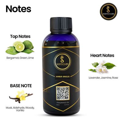 AMBER BREEZE - Diffuser Aroma Oil - Soothing, Healing, and Relaxing Fragrance for Scent Diffusers - Aromatherapy (500 ml)
