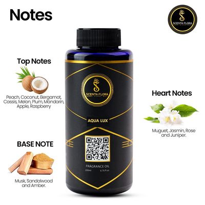 AQUA LUX - Diffuser Aroma Oil - Soothing, Healing, and Relaxing Fragrance for Scent Diffusers - Aromatherapy (200 ml)