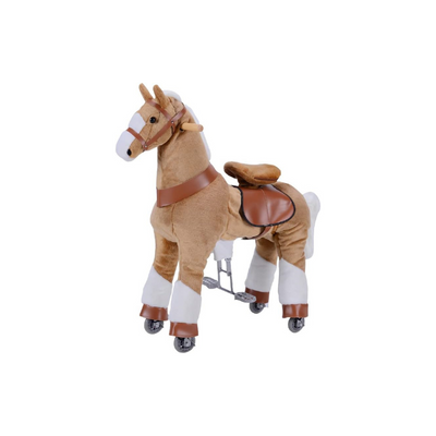 COOLBABY Ride On Horse Rocking Horse for Toddlers,Ride on Toy Plush Walking Pony Mechanical Riding Horse,Unicorn Small Size for Age 3-8（Size:S Pink and White）