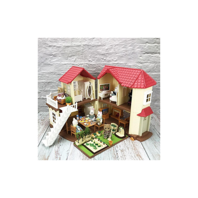 COOLBABY Forest Animal Family Children's Home Simulation Villa Set, Castle Lighting Big House Toy Gift Box