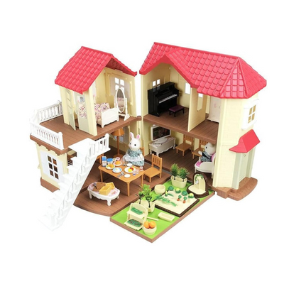 COOLBABY Forest Animal Family Children's Home Simulation Villa Set, Castle Lighting Big House Toy Gift Box