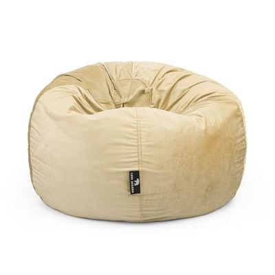 Luxe Decora Nest Soft Suede Bean Bag with Removable Layer | Washable | Perfect for Indoor Relaxation | Kids & Adults | Soft Velvet Finish | Filled with Polystyrene Beads(Kids, Beige)