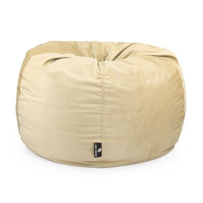 Luxe Decora Nest Soft Suede Bean Bag with Removable Layer | Washable | Perfect for Indoor Relaxation | Kids & Adults | Soft Velvet Finish | Filled with Polystyrene Beads(Kids, Beige)