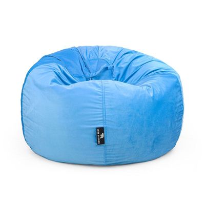 Luxe Decora Nest Soft Suede Bean Bag with Removable Layer | Washable | Perfect for Indoor Relaxation | Kids & Adults | Soft Velvet Finish | Filled with Polystyrene Beads(Kids, Blue)