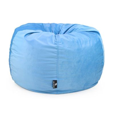 Luxe Decora Nest Soft Suede Bean Bag with Removable Layer | Washable | Perfect for Indoor Relaxation | Kids & Adults | Soft Velvet Finish | Filled with Polystyrene Beads(Kids, Blue)