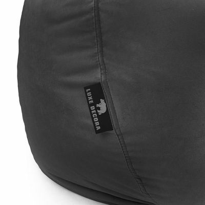 Luxe Decora Nest Soft Suede Bean Bag with Removable Layer | Washable | Perfect for Indoor Relaxation | Kids & Adults | Soft Velvet Finish | Filled with Polystyrene Beads(Kids, Black)