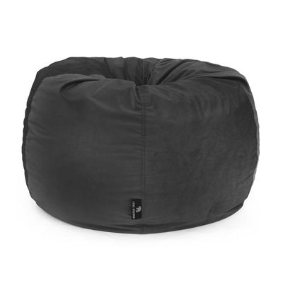 Luxe Decora Nest Soft Suede Bean Bag with Removable Layer | Washable | Perfect for Indoor Relaxation | Kids & Adults | Soft Velvet Finish | Filled with Polystyrene Beads(Kids, Black)