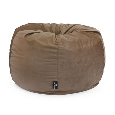 Luxe Decora Nest Soft Suede Bean Bag with Removable Layer | Washable | Perfect for Indoor Relaxation | Kids & Adults | Soft Velvet Finish | Filled with Polystyrene Beads(Kids, Brown)