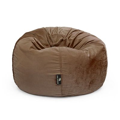 Luxe Decora Nest Soft Suede Bean Bag with Removable Layer | Washable | Perfect for Indoor Relaxation | Kids & Adults | Soft Velvet Finish | Filled with Polystyrene Beads(Kids, Brown)