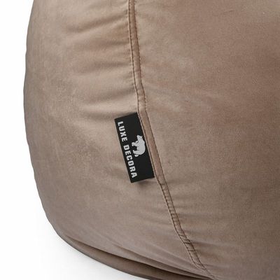 Luxe Decora Nest Soft Suede Bean Bag with Removable Layer | Washable | Perfect for Indoor Relaxation | Kids & Adults | Soft Velvet Finish | Filled with Polystyrene Beads(Kids, Brown)