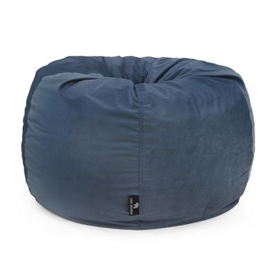 Luxe Decora Nest Soft Suede Bean Bag with Removable Layer | Washable | Perfect for Indoor Relaxation | Kids & Adults | Soft Velvet Finish | Filled with Polystyrene Beads(Kids, Dark Blue)