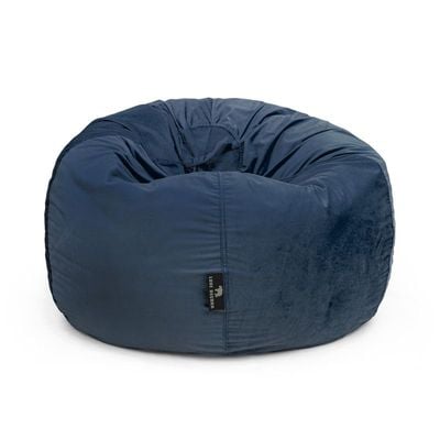 Luxe Decora Nest Soft Suede Bean Bag with Removable Layer | Washable | Perfect for Indoor Relaxation | Kids & Adults | Soft Velvet Finish | Filled with Polystyrene Beads(Kids, Dark Blue)