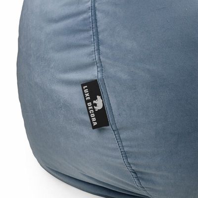 Luxe Decora Nest Soft Suede Bean Bag with Removable Layer | Washable | Perfect for Indoor Relaxation | Kids & Adults | Soft Velvet Finish | Filled with Polystyrene Beads(Kids, Dark Blue)