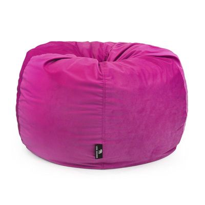 Luxe Decora Nest Soft Suede Bean Bag with Removable Layer | Washable | Perfect for Indoor Relaxation | Kids & Adults | Soft Velvet Finish | Filled with Polystyrene Beads(Kids, Fushia)