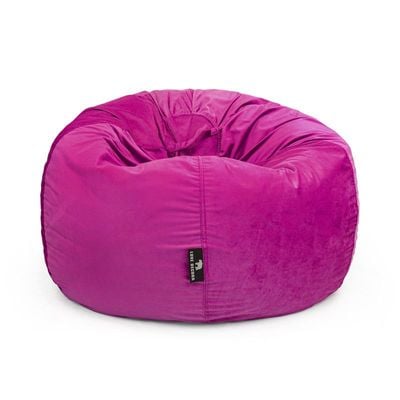 Luxe Decora Nest Soft Suede Bean Bag with Removable Layer | Washable | Perfect for Indoor Relaxation | Kids & Adults | Soft Velvet Finish | Filled with Polystyrene Beads(Kids, Fushia)