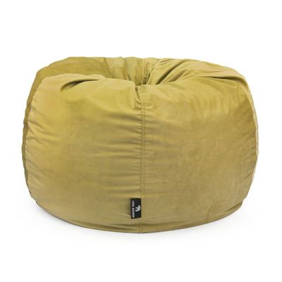 Luxe Decora Nest Soft Suede Bean Bag with Removable Layer | Washable | Perfect for Indoor Relaxation | Kids & Adults | Soft Velvet Finish | Filled with Polystyrene Beads(Kids, Gold)