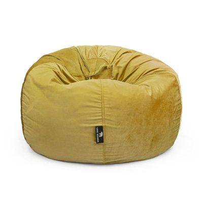 Luxe Decora Nest Soft Suede Bean Bag with Removable Layer | Washable | Perfect for Indoor Relaxation | Kids & Adults | Soft Velvet Finish | Filled with Polystyrene Beads(Kids, Gold)