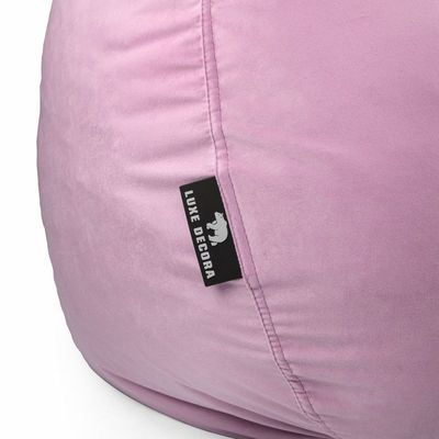 Luxe Decora Nest Soft Suede Bean Bag with Removable Layer | Washable | Perfect for Indoor Relaxation | Kids & Adults | Soft Velvet Finish | Filled with Polystyrene Beads(Kids, Light Pink)