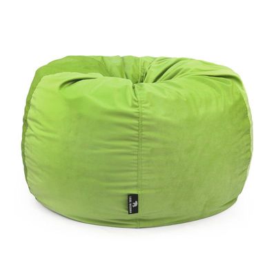 Luxe Decora Nest Soft Suede Bean Bag with Removable Layer | Washable | Perfect for Indoor Relaxation | Kids & Adults | Soft Velvet Finish | Filled with Polystyrene Beads(Kids, Lush Green)