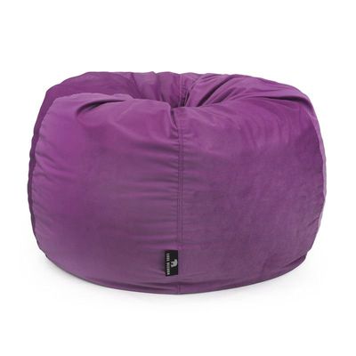 Luxe Decora Nest Soft Suede Bean Bag with Removable Layer | Washable | Perfect for Indoor Relaxation | Kids & Adults | Soft Velvet Finish | Filled with Polystyrene Beads(Kids, Purple)