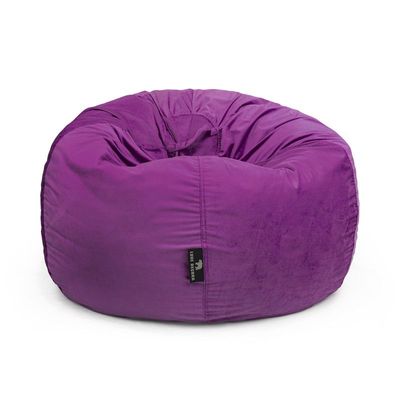 Luxe Decora Nest Soft Suede Bean Bag with Removable Layer | Washable | Perfect for Indoor Relaxation | Kids & Adults | Soft Velvet Finish | Filled with Polystyrene Beads(Kids, Purple)