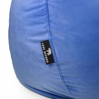 Luxe Decora Nest Soft Suede Bean Bag with Removable Layer | Washable | Perfect for Indoor Relaxation | Kids & Adults | Soft Velvet Finish | Filled with Polystyrene Beads(Kids, Royal Blue)