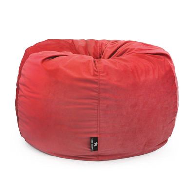 Luxe Decora Nest Soft Suede Bean Bag with Removable Layer | Washable | Perfect for Indoor Relaxation | Kids & Adults | Soft Velvet Finish | Filled with Polystyrene Beads(Kids, Red)