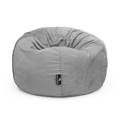 Luxe Decora Nest Soft Suede Bean Bag with Removable Layer | Washable | Perfect for Indoor Relaxation | Kids & Adults | Soft Velvet Finish | Filled with Polystyrene Beads(X-Large, Grey)