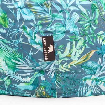 Luxe Decora Flora Collection | Tropical Lagoon | Cozy Soft Fabric Bean Bag | Washable Cover | Filled with Polystyrene Beads | Perfect for Kids and Adults (Small) 