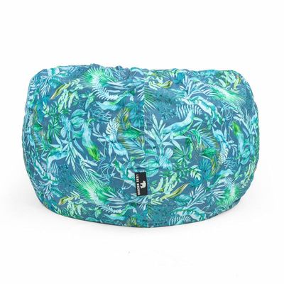 Luxe Decora Flora Collection | Tropical Lagoon | Cozy Soft Fabric Bean Bag | Washable Cover | Filled with Polystyrene Beads | Perfect for Kids and Adults (Small) 