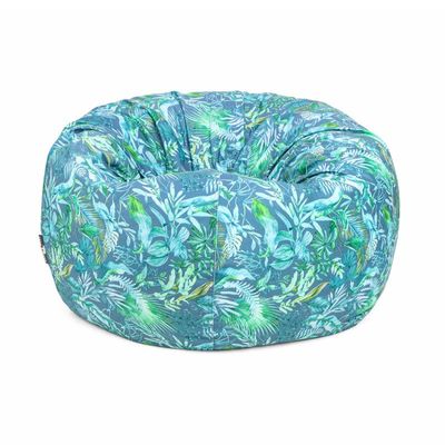 Luxe Decora Flora Collection | Tropical Lagoon | Cozy Soft Fabric Bean Bag | Washable Cover | Filled with Polystyrene Beads | Perfect for Kids and Adults (Small) 