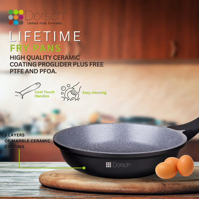 Dorschhome Lifetime Fry Pan 20 CM - Non-Stick "PROGLIDER" Ceramic Coating - Durable, Scratch Resistant - TUV Certified - Optimal Heat Distribution - Induction Ready for Effortless Cooking!