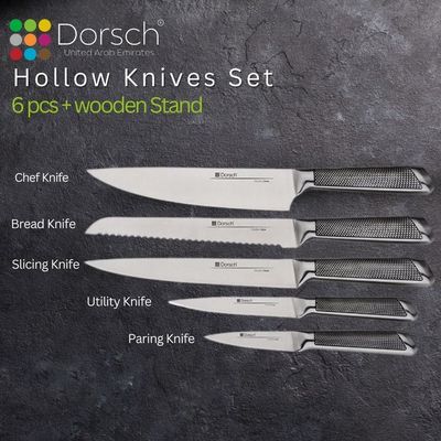 Dorsch Home Knife Set | Stainless Steel Kitchen Knives with Ergonomic Comfortable Grip and 2 Years Warranty (6 Pcs Set)
