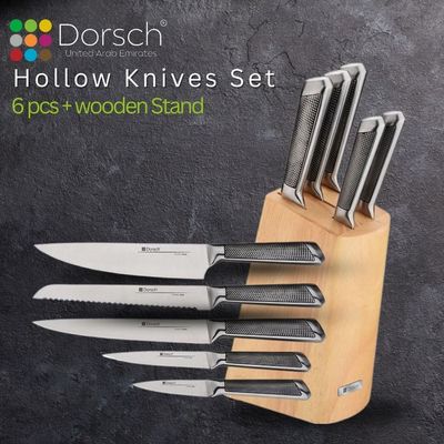 Dorsch Home Knife Set | Stainless Steel Kitchen Knives with Ergonomic Comfortable Grip and 2 Years Warranty (6 Pcs Set)
