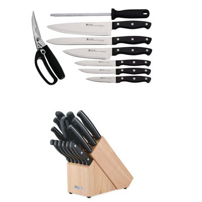 Dorsch Home Knife Set | Stainless Steel Kitchen Knives with Ergonomic Comfortable Grip and 2 Years Warranty (14 Pcs Set)