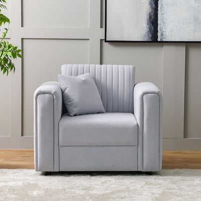 Kean 1-Seater Fabric Sofa - Grey - With 5-Year Warranty