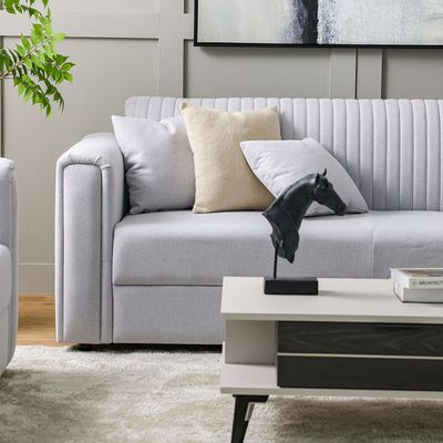 Kean 3-Seater Fabric Sofa - Grey - With 5-Year Warranty