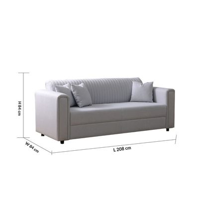 Kean 3-Seater Fabric Sofa - Grey - With 5-Year Warranty