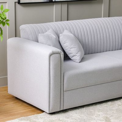 Kean 3-Seater Fabric Sofa - Grey - With 5-Year Warranty