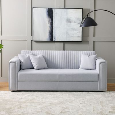 Kean 3-Seater Fabric Sofa - Grey - With 5-Year Warranty