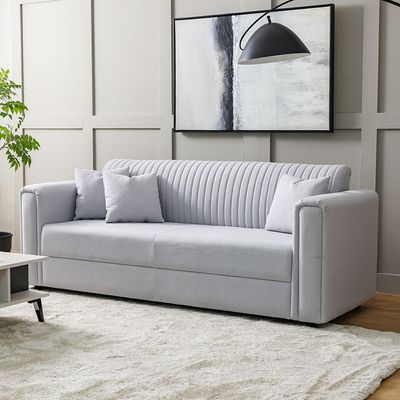 Kean 3-Seater Fabric Sofa - Grey - With 5-Year Warranty