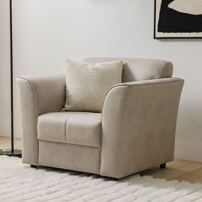 Cosica 1-Seater Fabric Sofa - Beige - With 5-Year Warranty